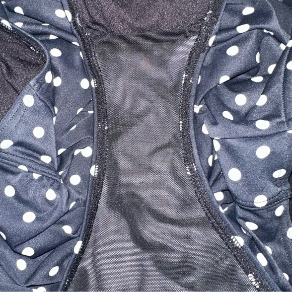 Slimming Black One Piece Swimsuit US sz 10 Barbiecore Pinup Bond-eye Ruching - Picture 10 of 10